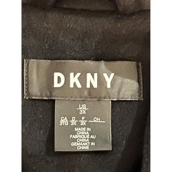 DKNY Women's Faux-Fur-Pocket Walker Coat Black Wool Blend Plus Size 3X NWT - Picture 7 of 10